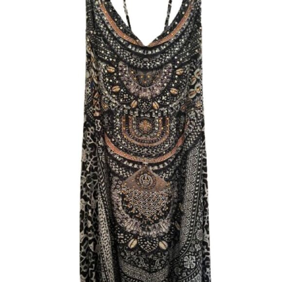 TRUE COLOURS by La Moda 
Stunning Gold & Blue Embellished Maxi Sundress💫 - Picture 11 of 15